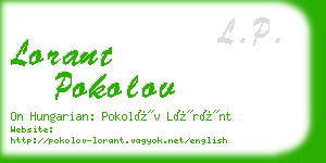 lorant pokolov business card